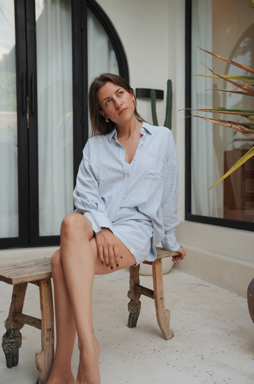 CHEMISE RAYÉE BLEU ~ GARIS