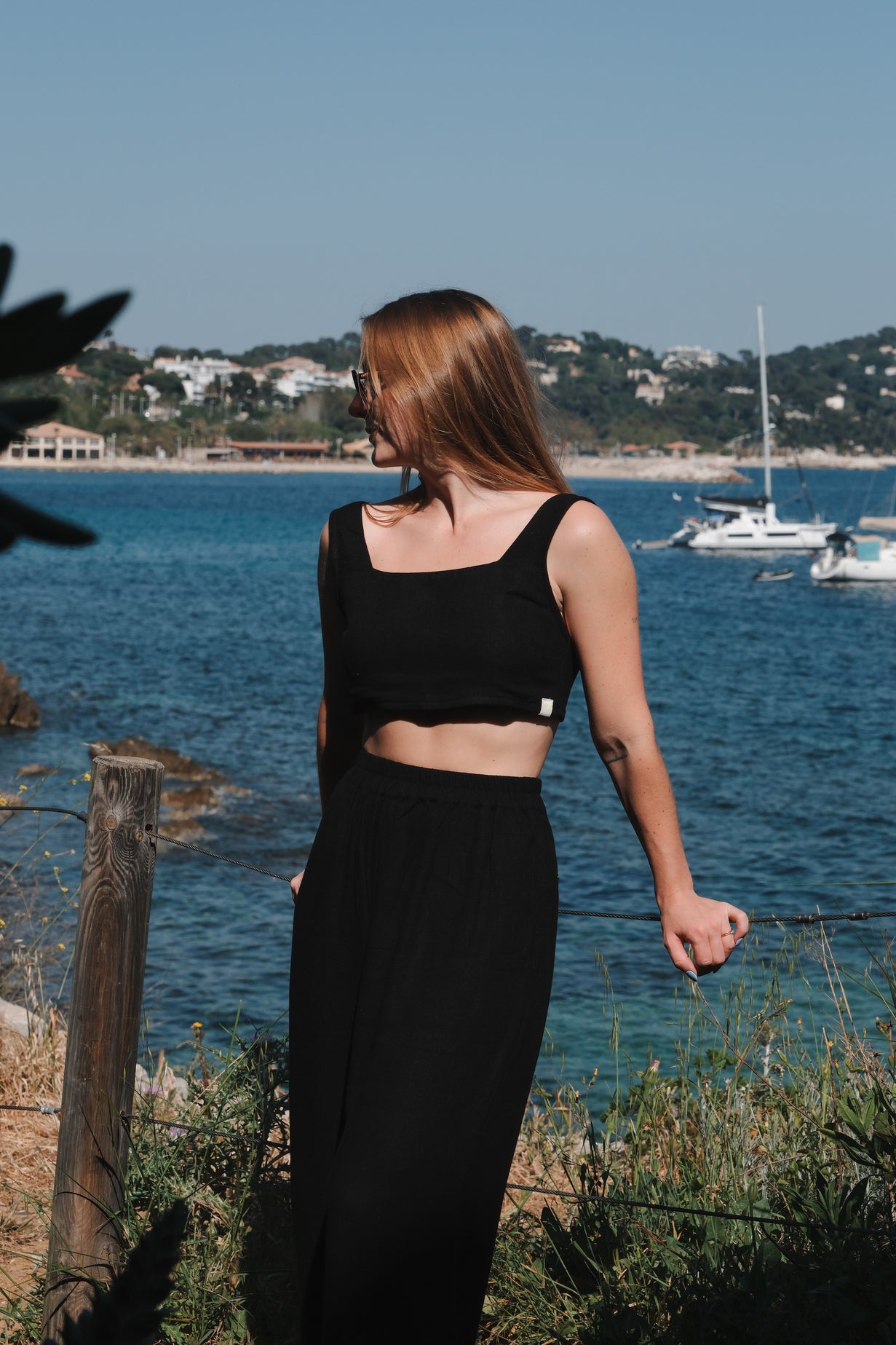 PANTALON LIN COTON ET RAYONNE ~ NONA NOIR