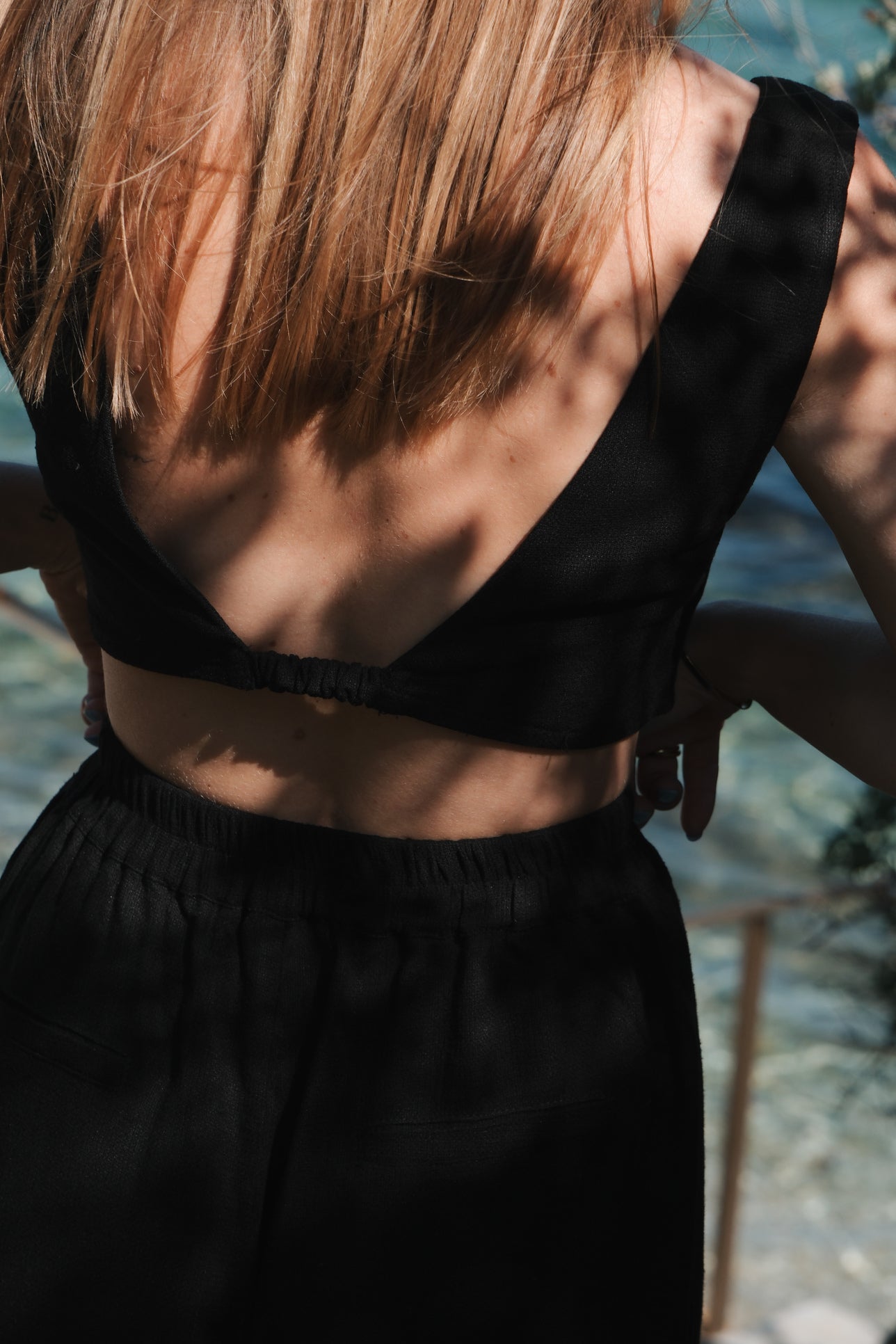 PANTALON LIN COTON ET RAYONNE ~ NONA NOIR