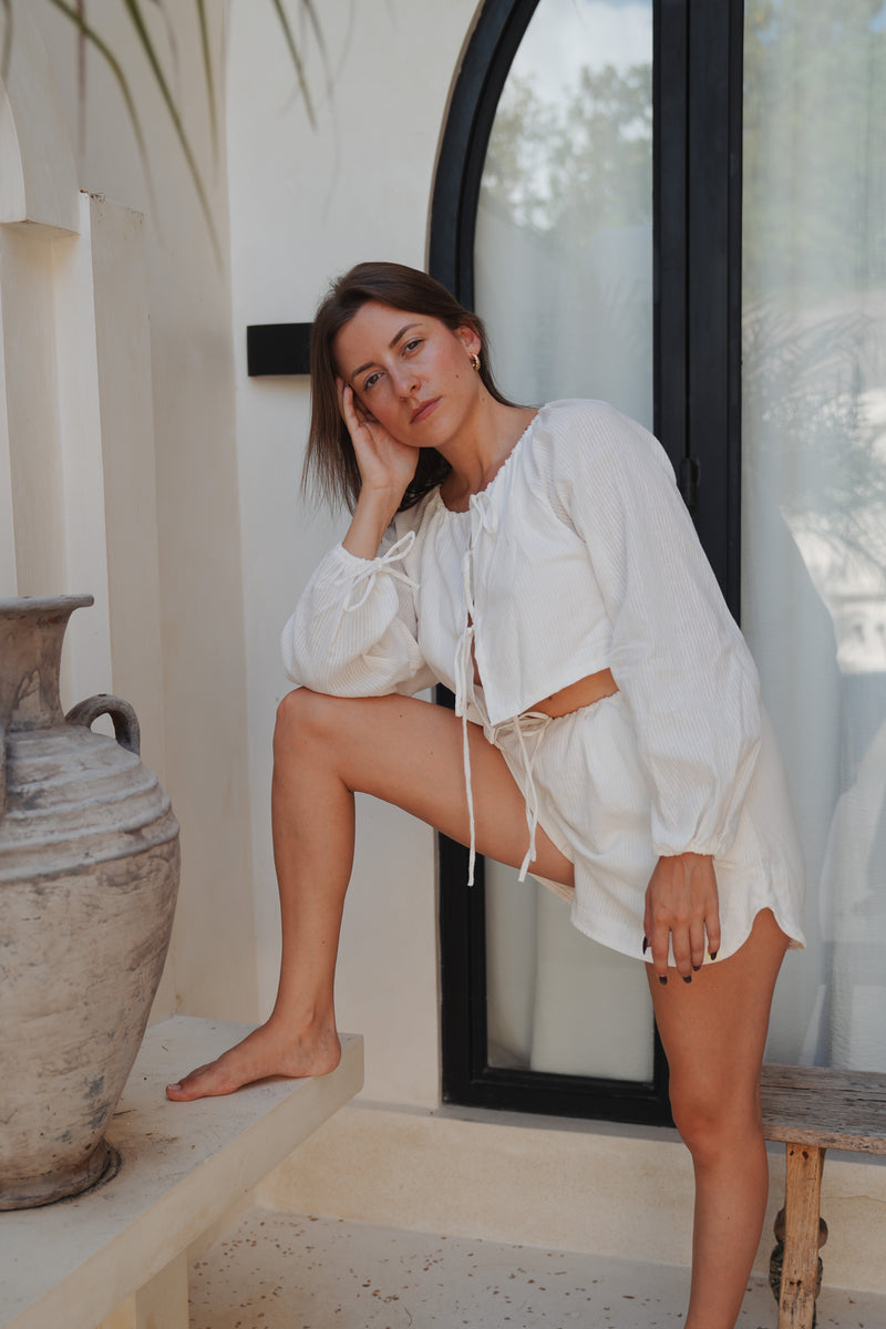 BLOUSE RAYÉE BLANCHE ~ GARIS