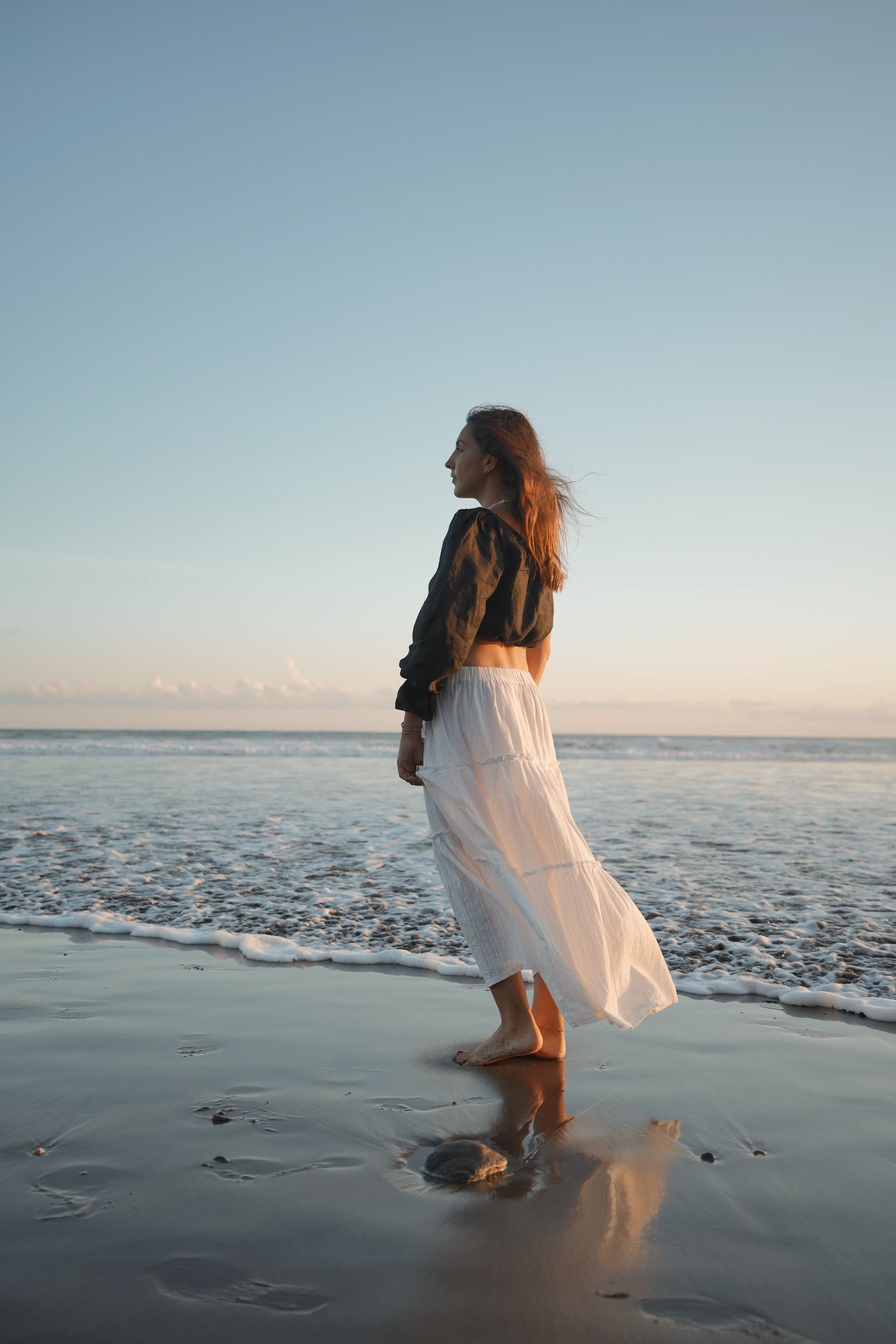 JUPE LONGUE BLANCHE EN COTON ~ CINTA