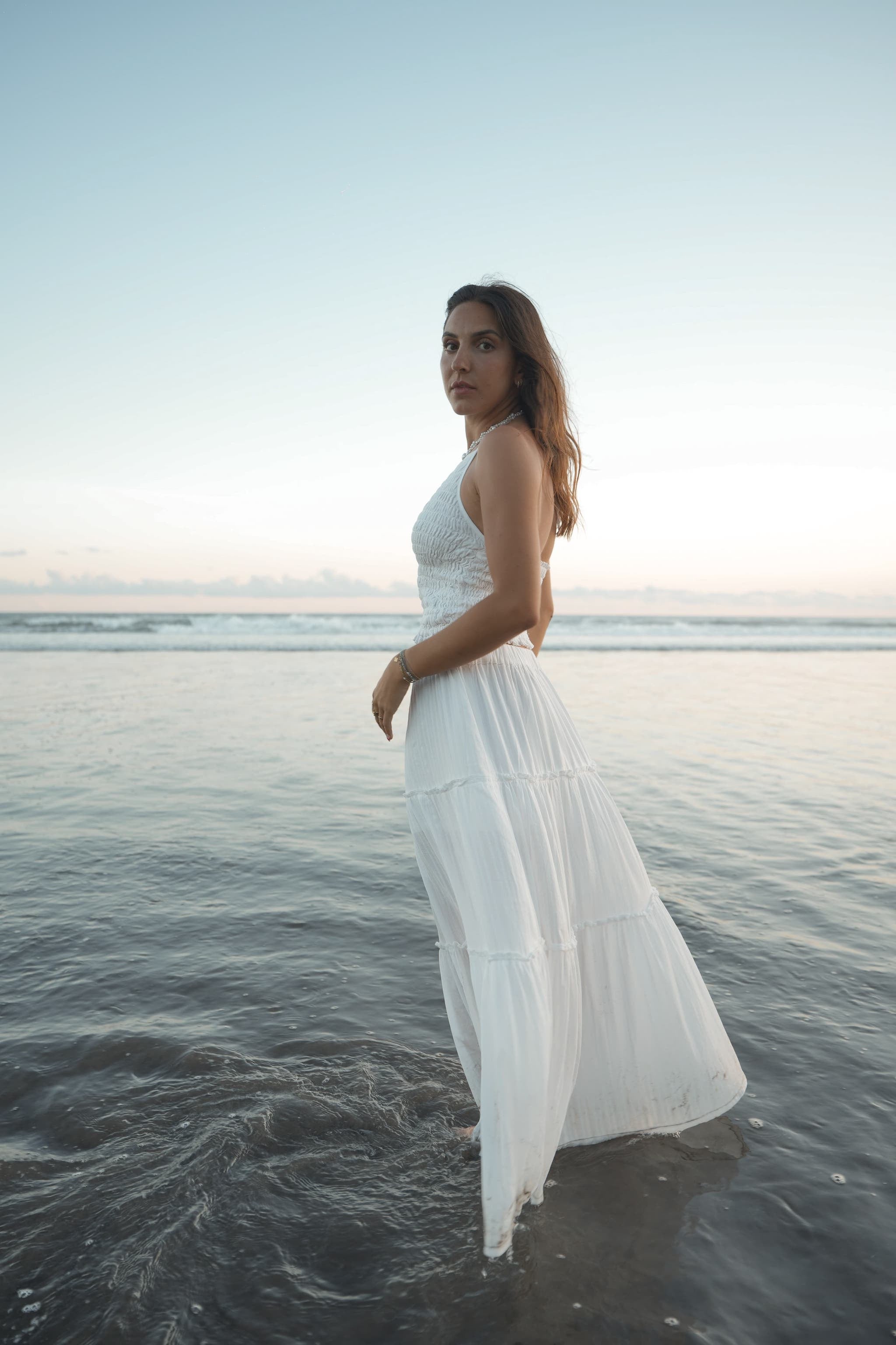 JUPE LONGUE BLANCHE EN COTON ~ CINTA