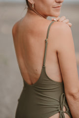 MAILLOT DE BAIN UNE PIÈCE VERT OLIVE ~ SEGARA