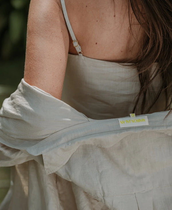 CHEMISE EN LIN BEIGE NATUREL ~ PRIA