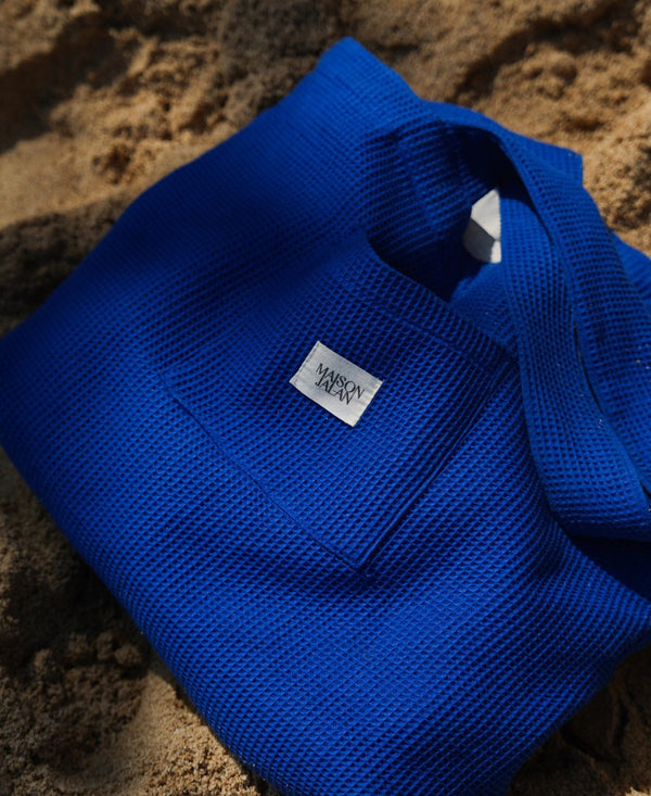 SAC CABAS NID D'ABEILLE BLEU