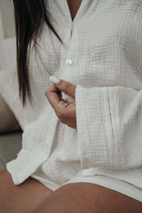 CHEMISE EN GAZE DE COTON BLANCHE ~ AWAN