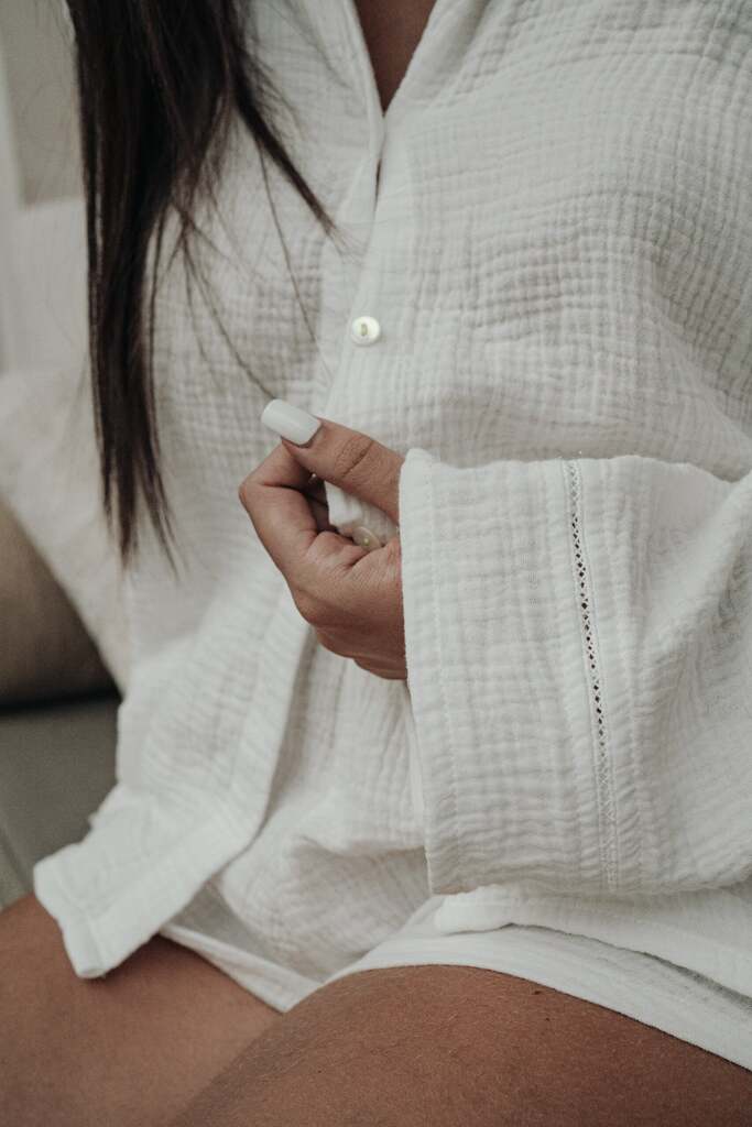 CHEMISE EN GAZE DE COTON BLANCHE ~ AWAN