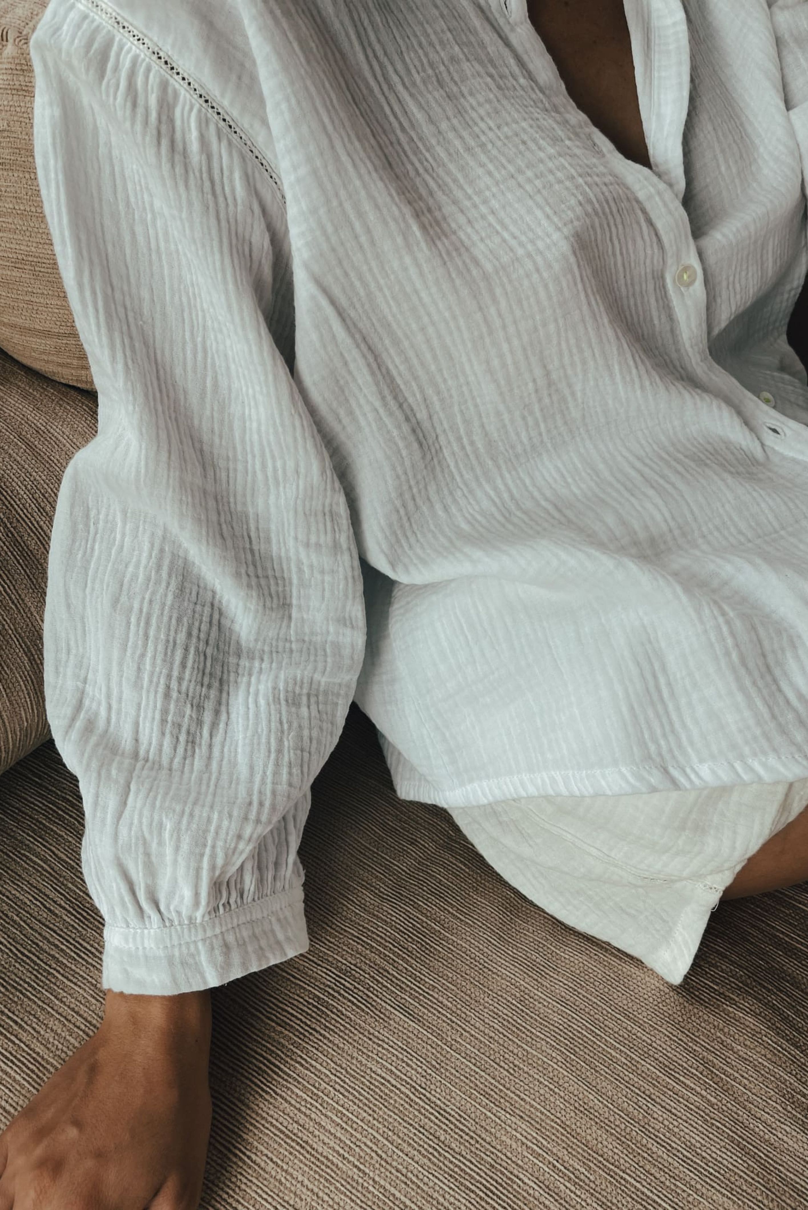 BLOUSE EN GAZE DE COTON BLANCHE ~ AWAN